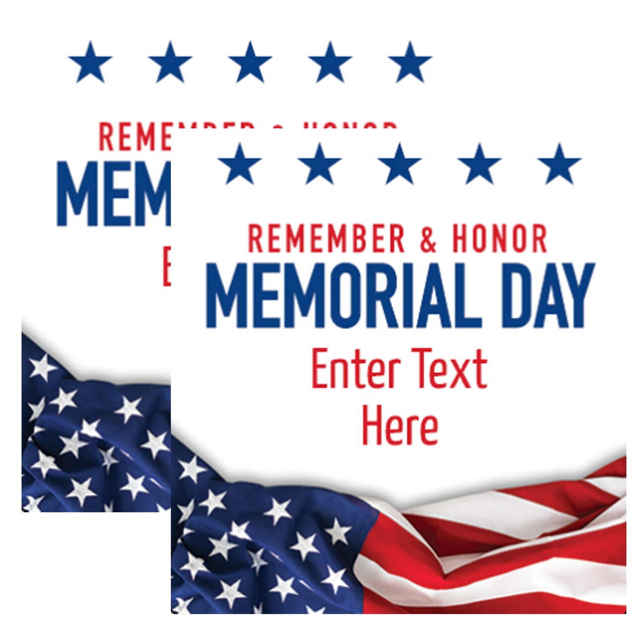 6" x 4" Personalized Memorial Day Flag with Card 24 Pieces