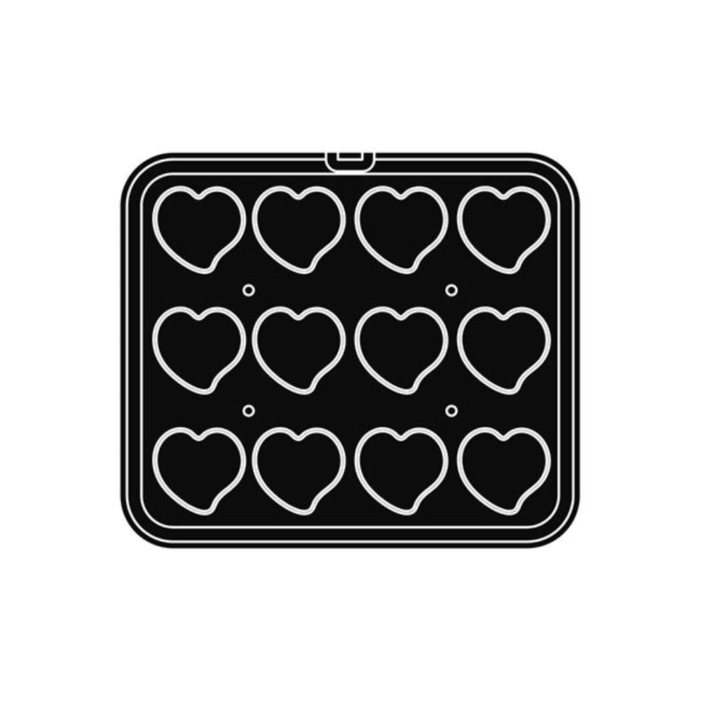 Pavoni Cookmatic PIASTRA-59 Heart Plates, 12 Cavities