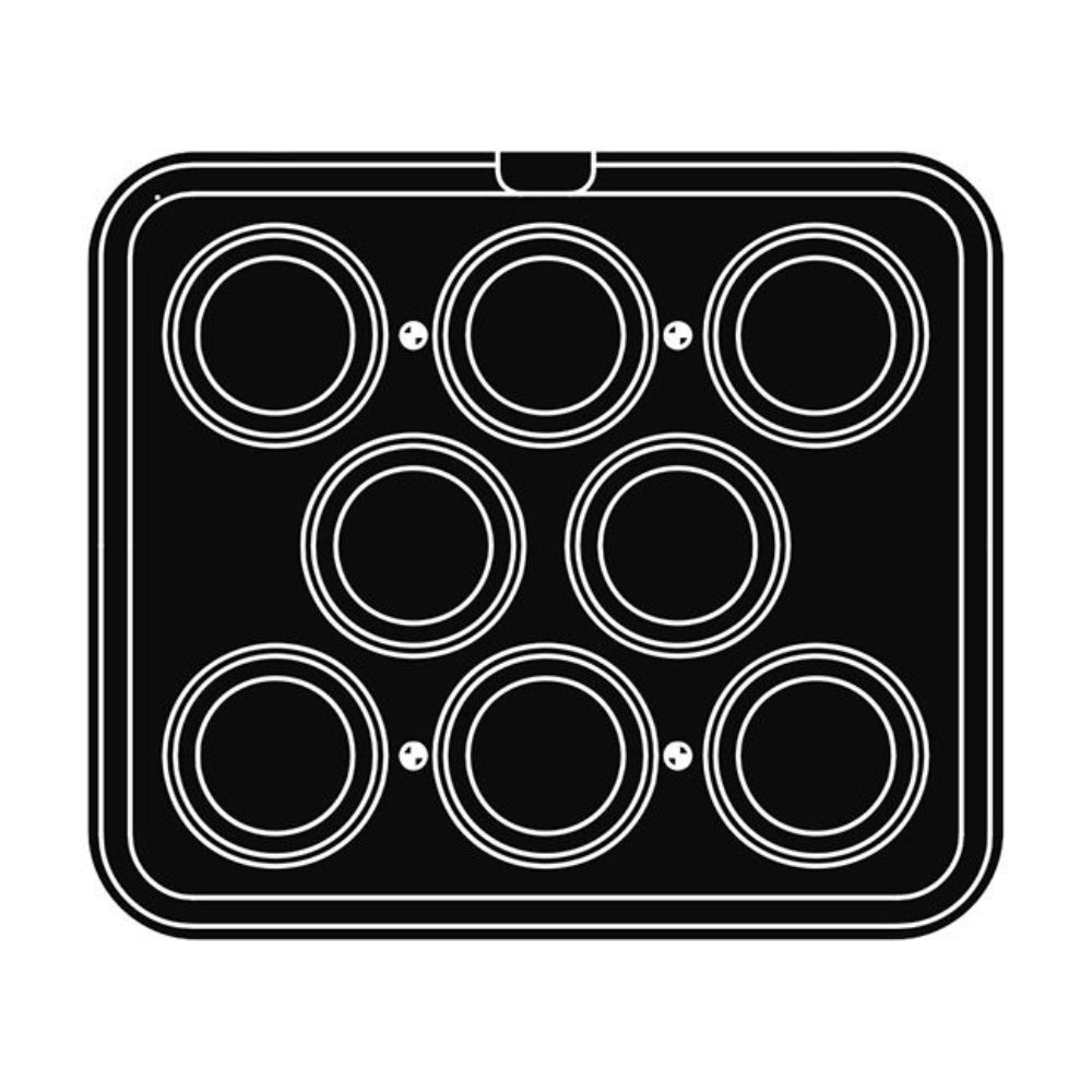 Pavoni Cookmatic PIASTRA-F Festooned Round Plates, 8 Cavities