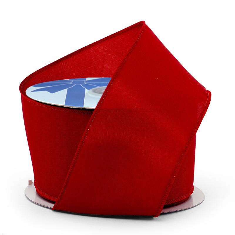 Cast-Over Wired Satin Ribbon - Scarlet - 4.5" x 27 Yards - 3 Rolls