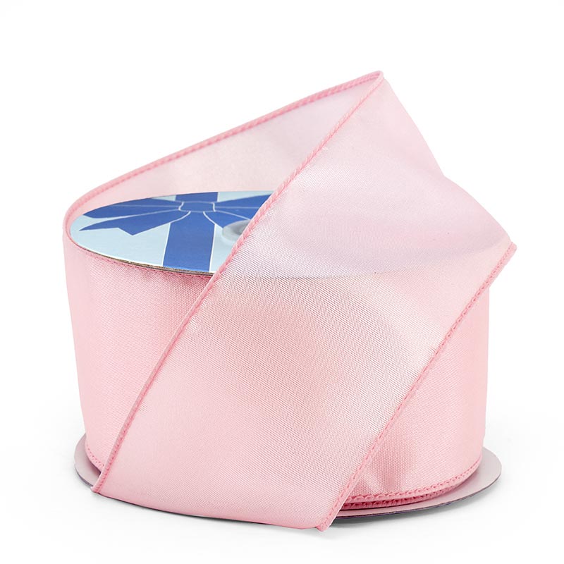 Cast-Over Wired Satin Ribbon - Light Pink - 8.5" x 31 Yards - 7 Rolls