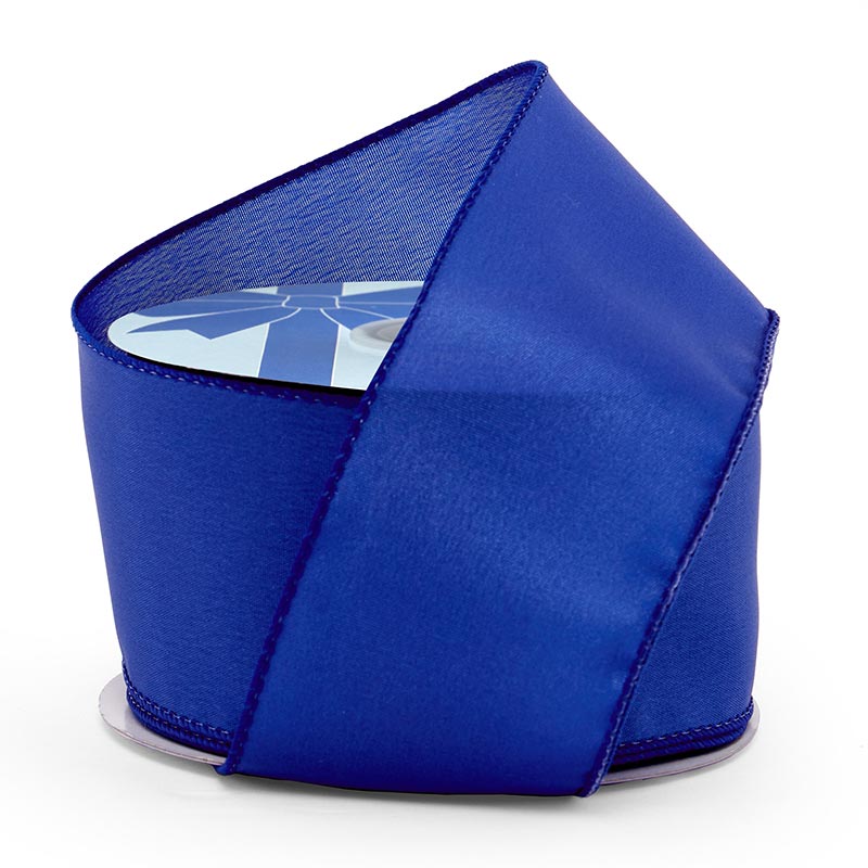 Cast-Over Wired Satin Ribbon - Royal - 7" x 8 Yards - 4 Rolls