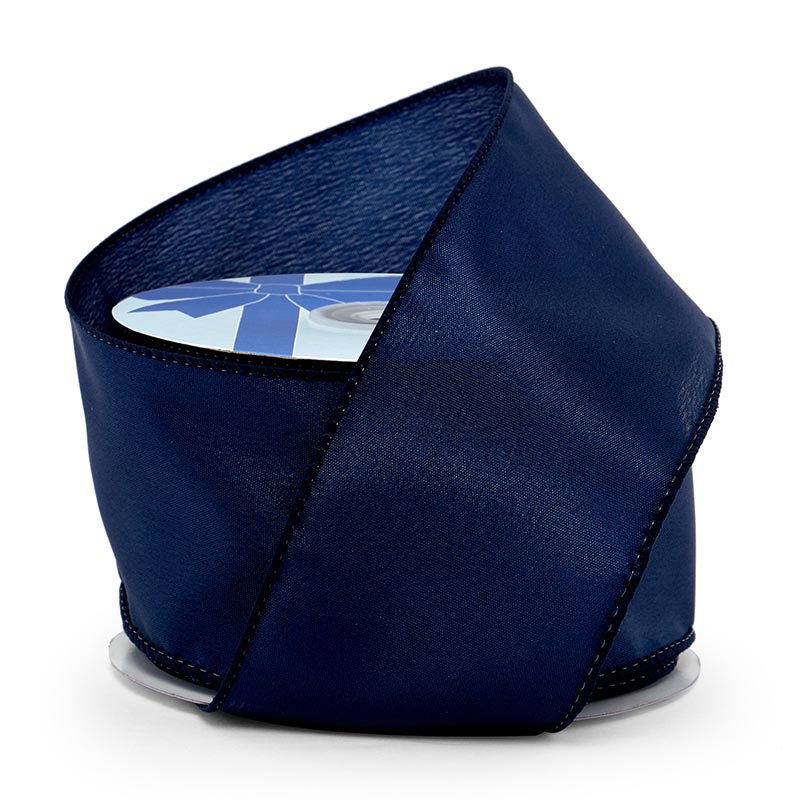 Cast-Over Wired Satin Ribbon - Navy - 17.5" x 40 Yards - 16 Rolls