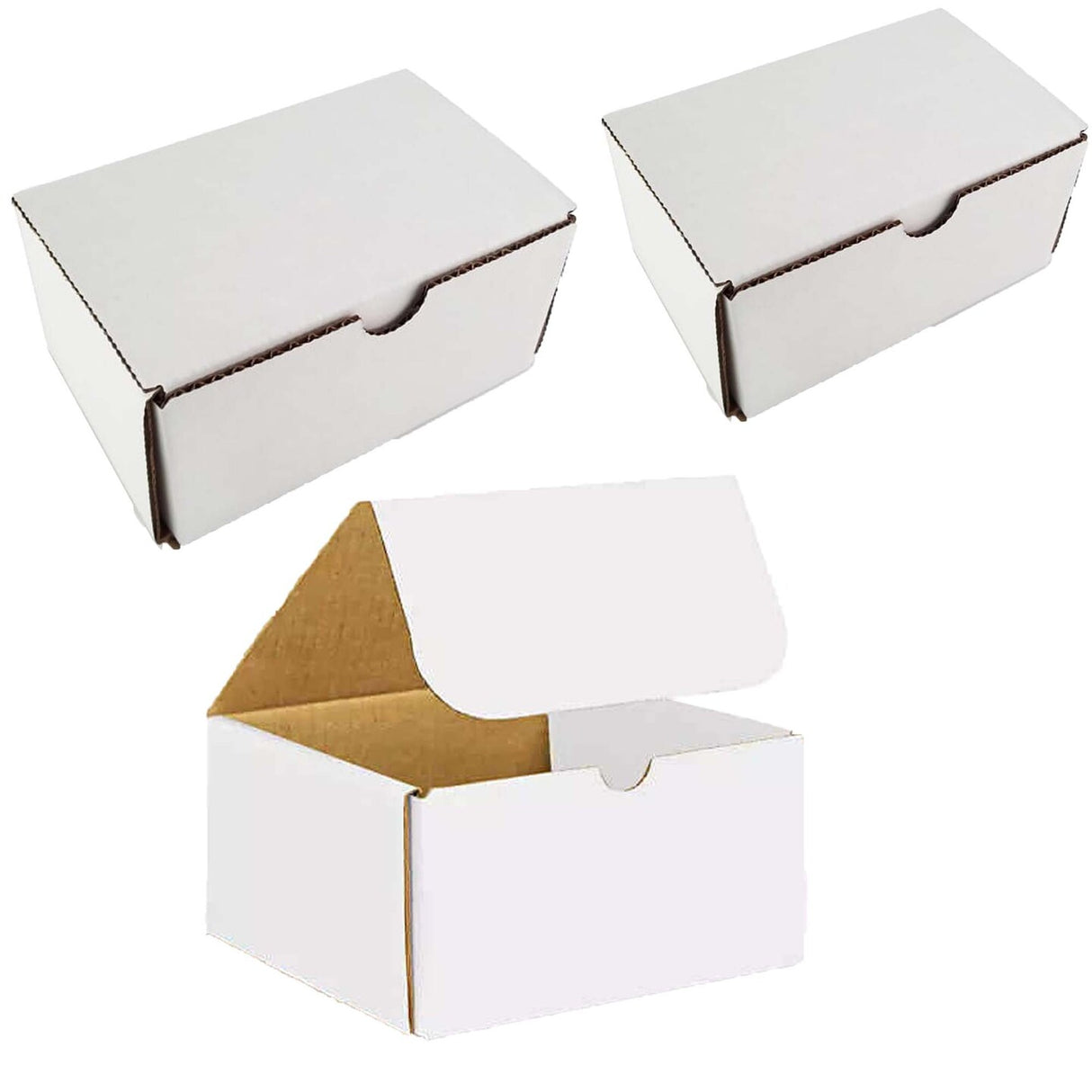 White Tab Lock Packing Boxes L = 6'', W = 2'', D = 2''Ideal for Stylish Shipping Solutions
