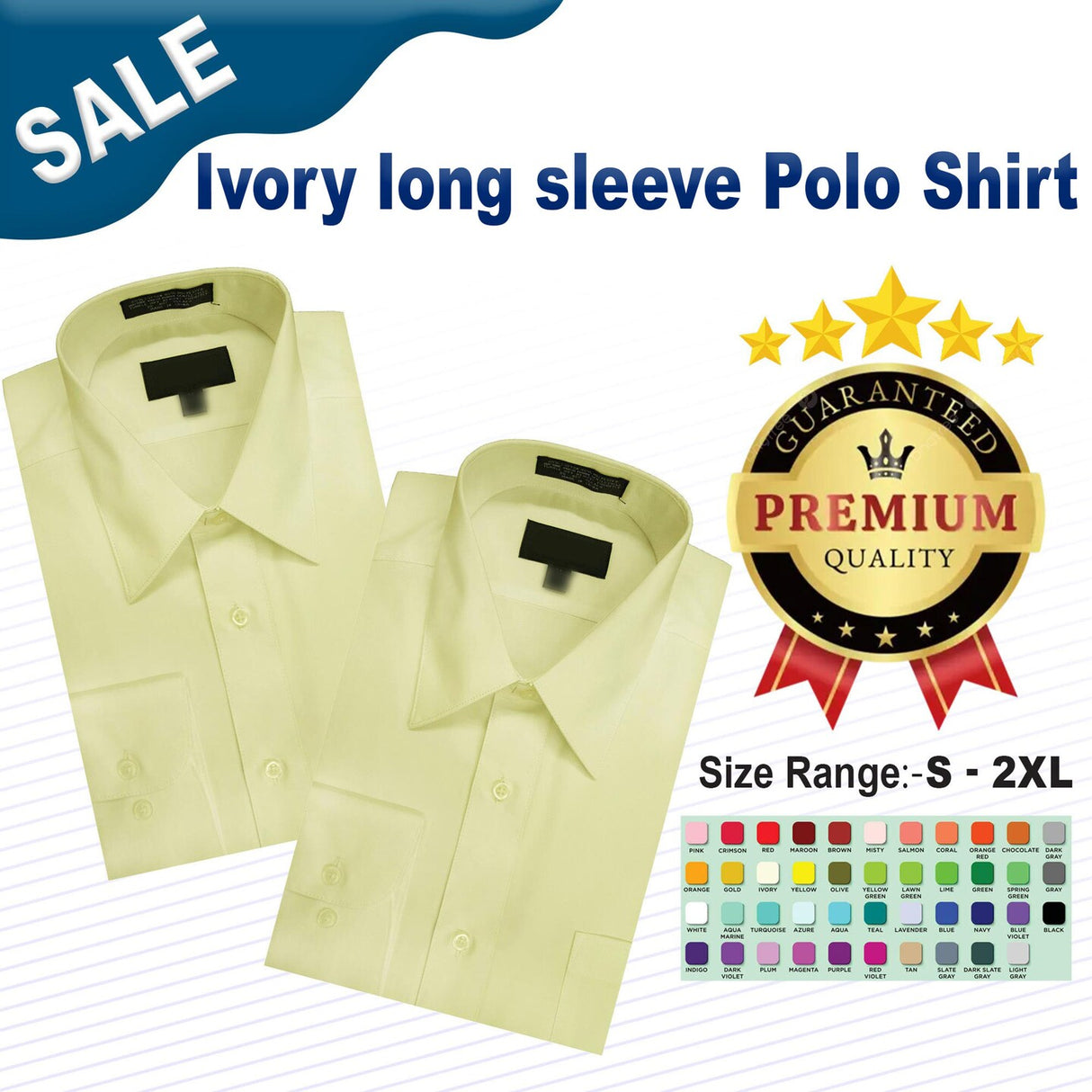 Ivory long sleeve Polo Shirt
