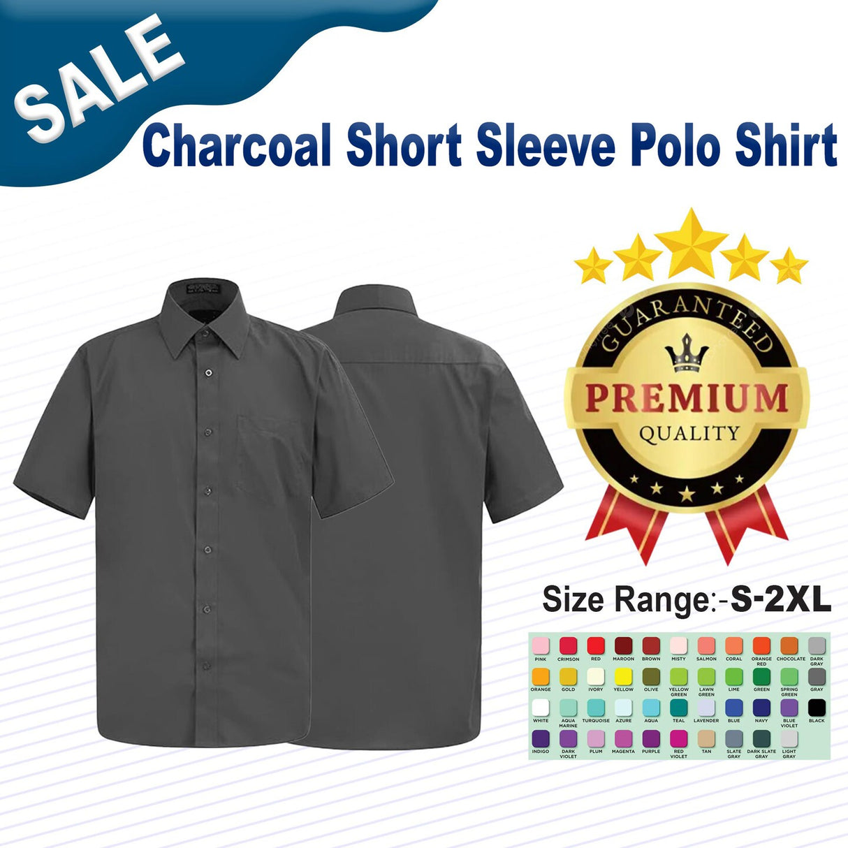 Charcoal Short Sleeve Polo Shirt