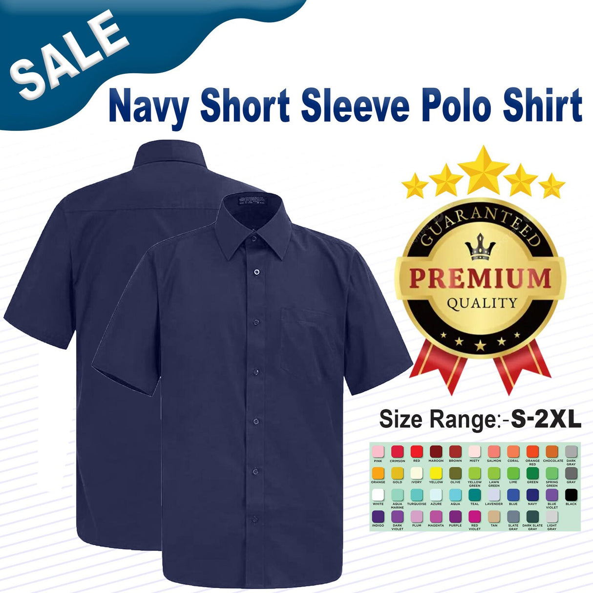 Navy Short Sleeve Polo Shirt
