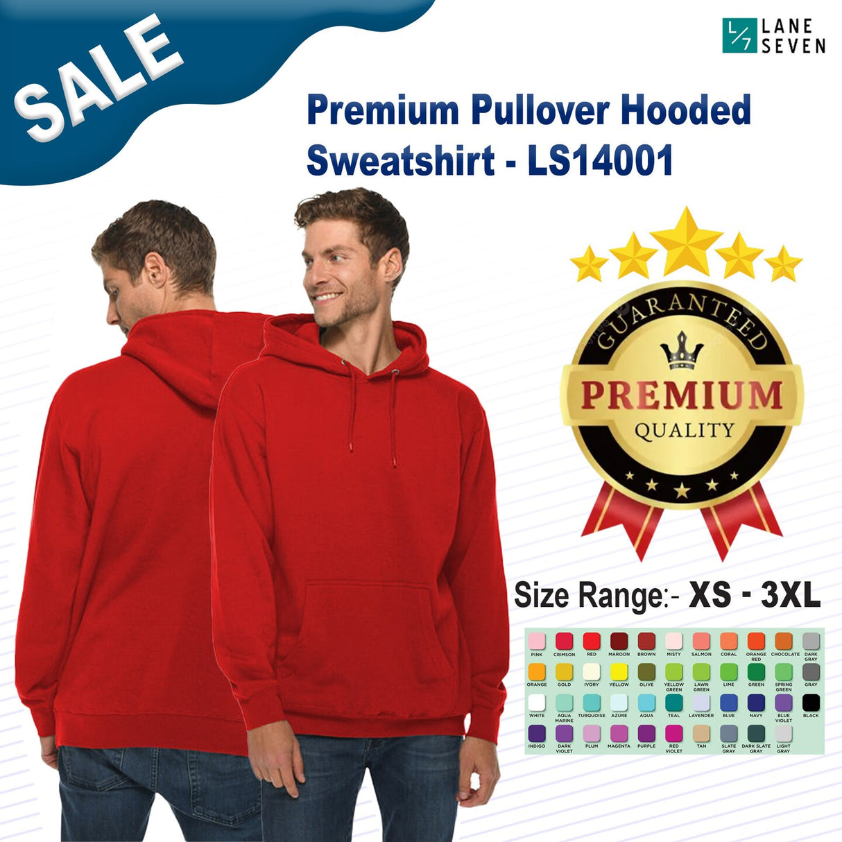 Lane Seven® Premium Pullover Hooded Sweatshirt