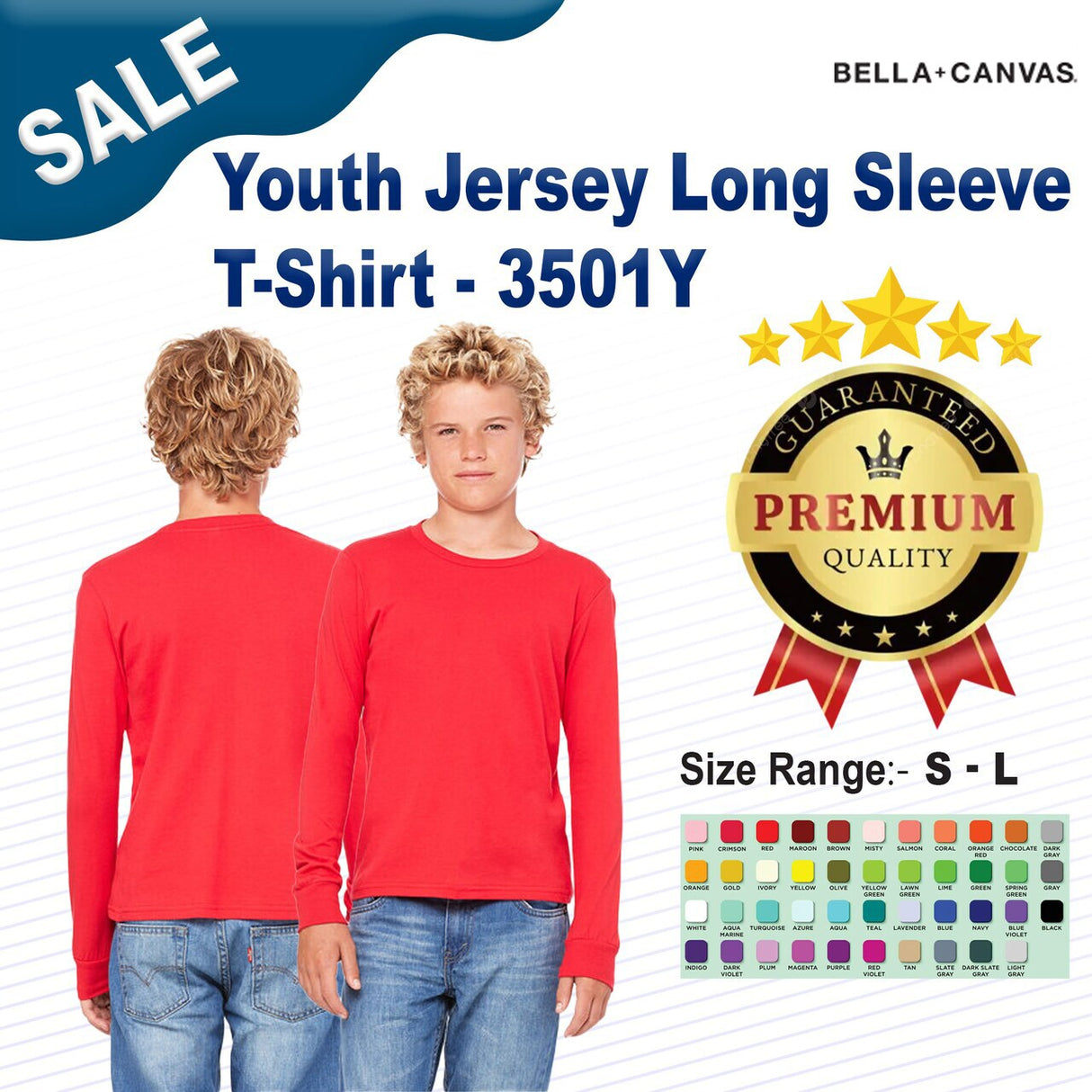 BELLA + CANVAS® Youth Jersey Long-Sleeve T-Shirt