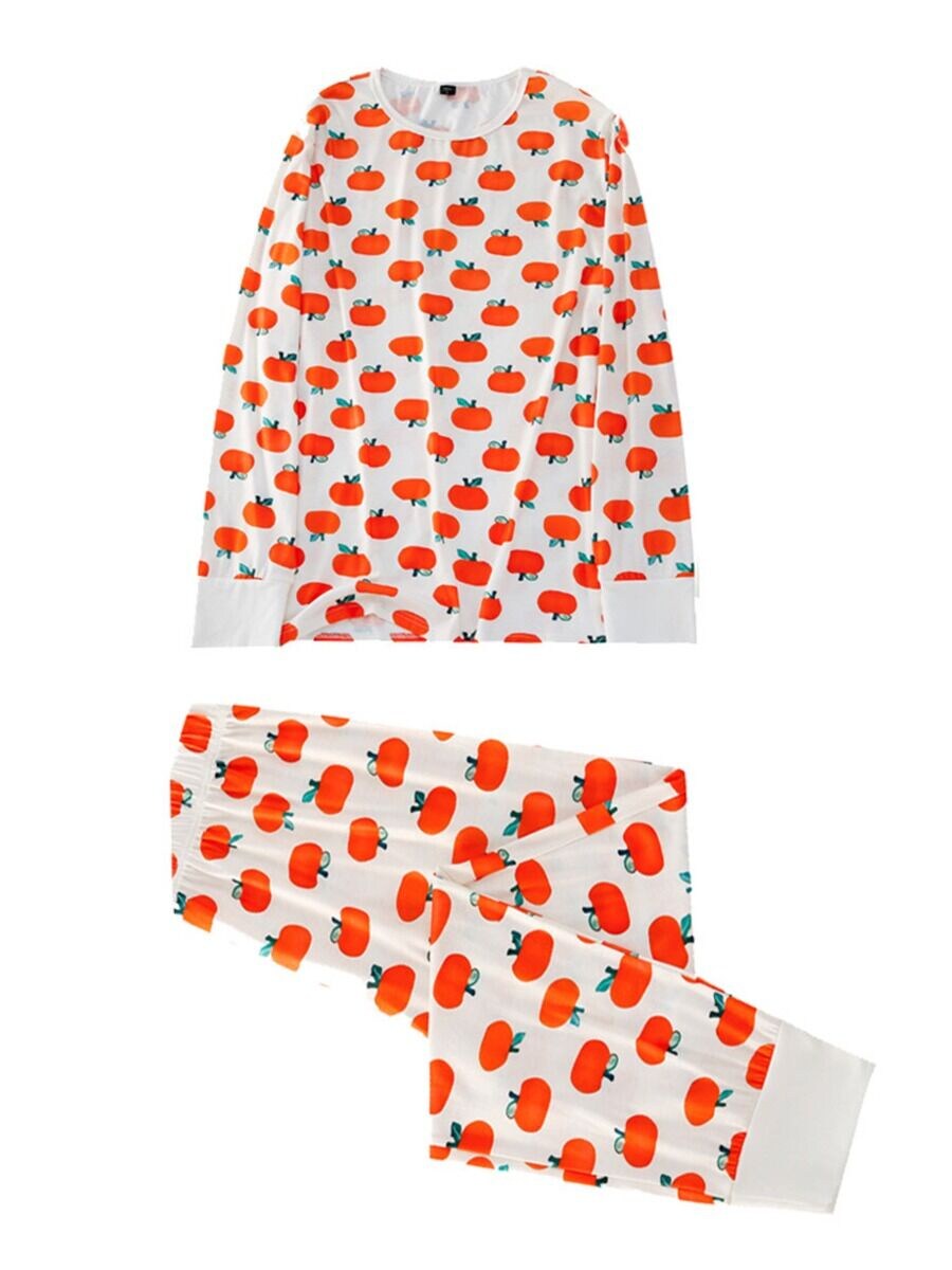 Pumpkin Printed Christmas Pajamas Outfits