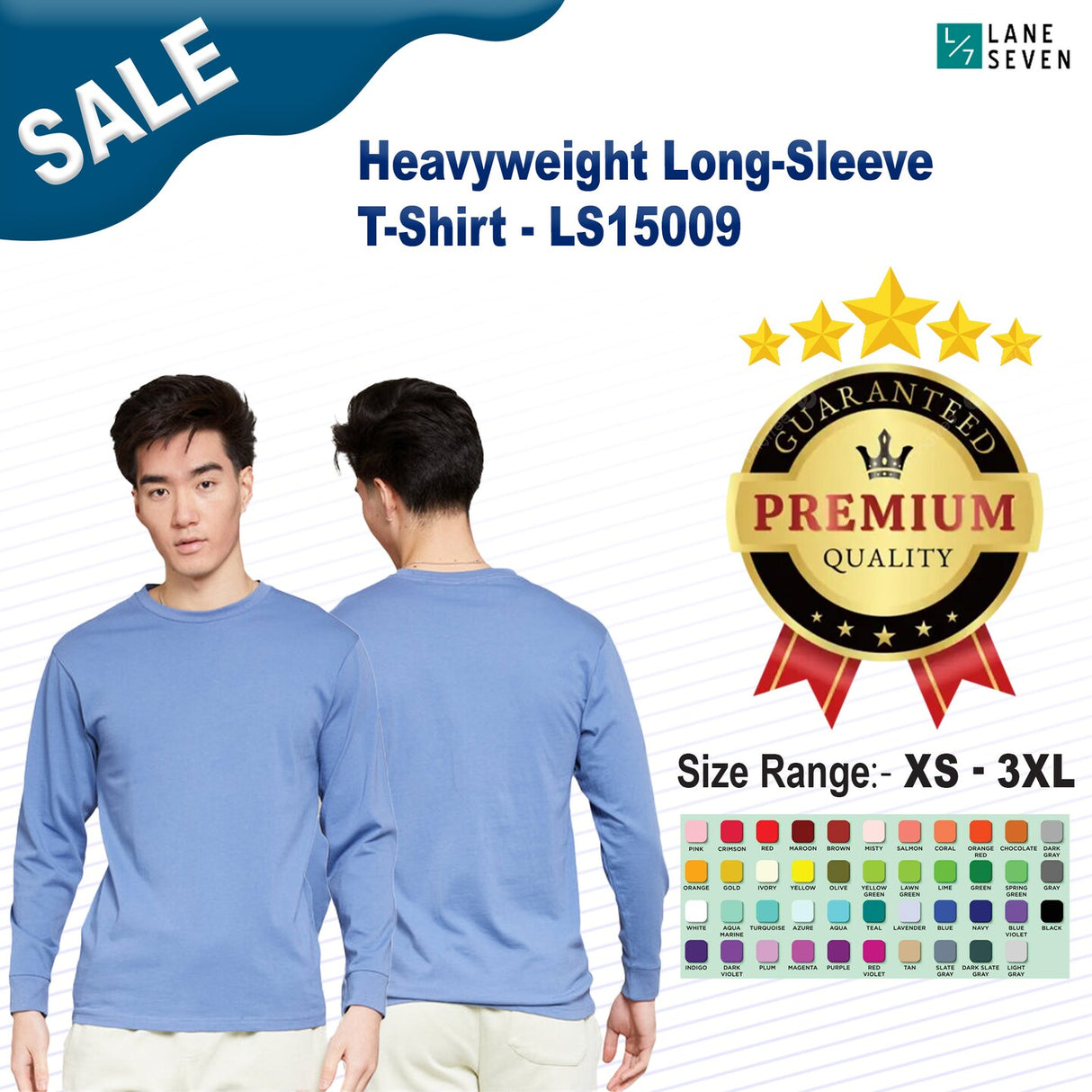 Lane Seven® Heavyweight Crewneck Long Sleeve T-Shirt