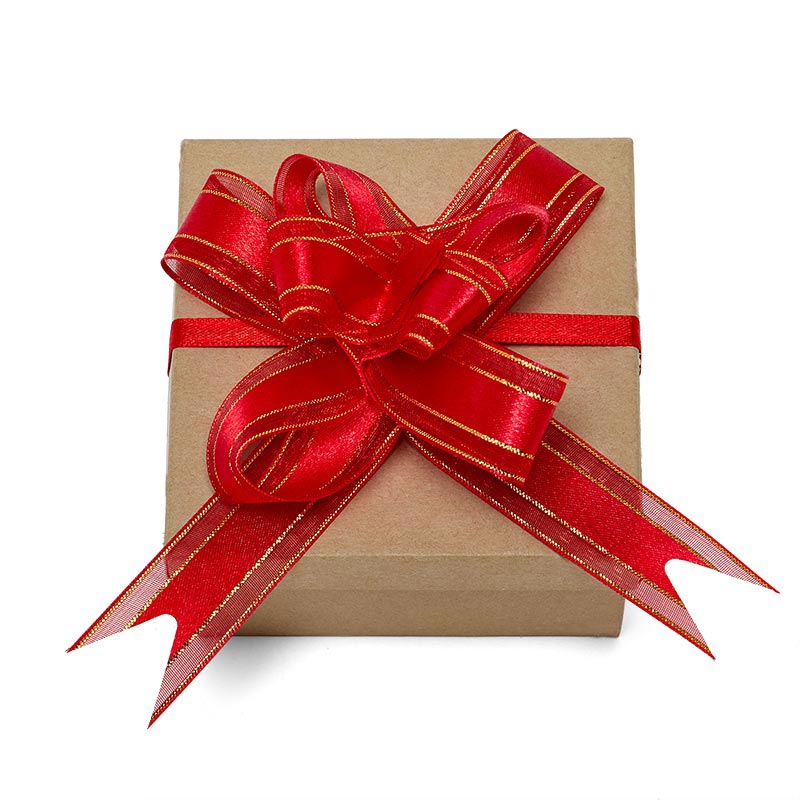 4" Elegance Fabric Butterfly Bows Red/Gold Color 50 each / package