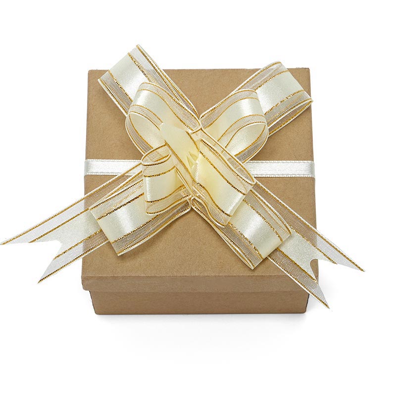 4" Elegance Fabric Butterfly Bows Ivory/Gold Color 50 each / package