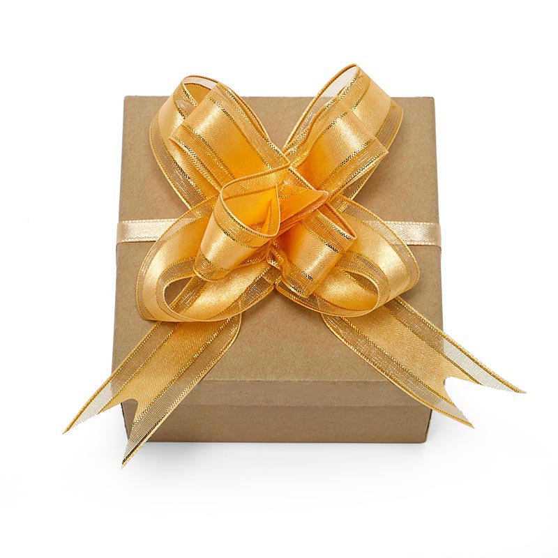 4" Elegance Fabric Butterfly Bows Gold/Gold Color 50 each / package