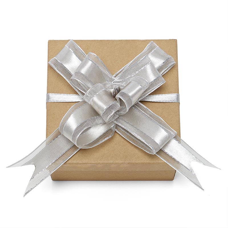 4" Elegance Fabric Butterfly Bows Silver/Silver Color 50 each / package