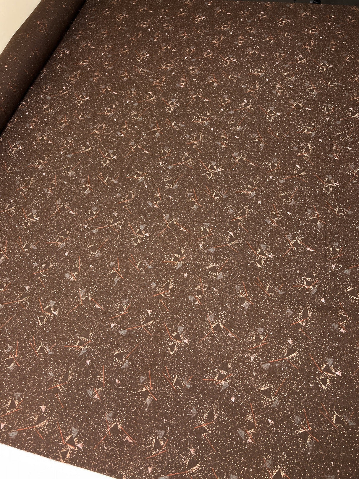 Wool Twill Brown Beige Herringbone
