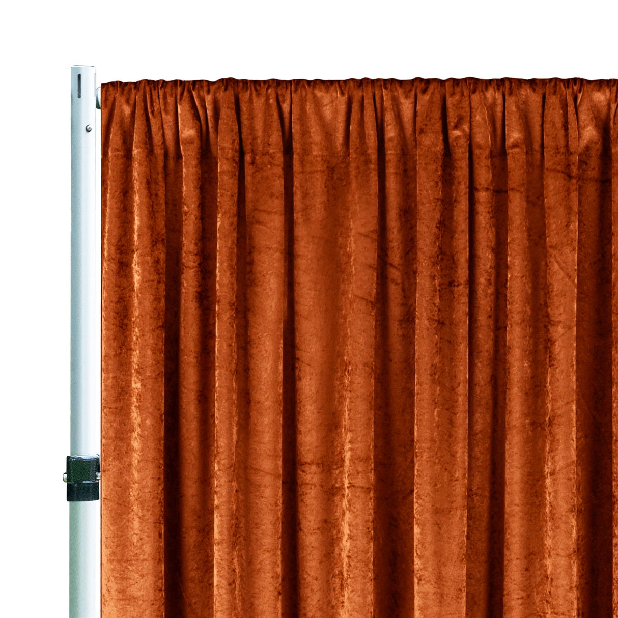 Velvet Backdrop Drape Panel 16 ft x 57 in Rust/Burnt Orange