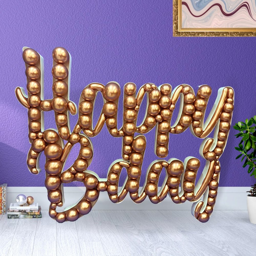 Birthday Mosaic Frame Script Happy B-Day