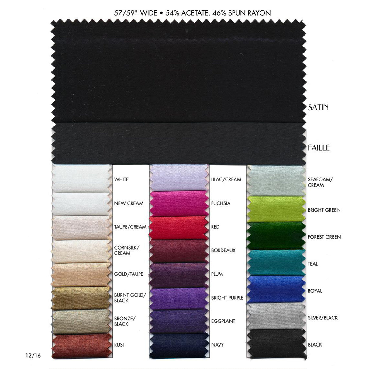 Marseilles Acetate Rayon Fabric - Solid, 59" Width (1 Yard)