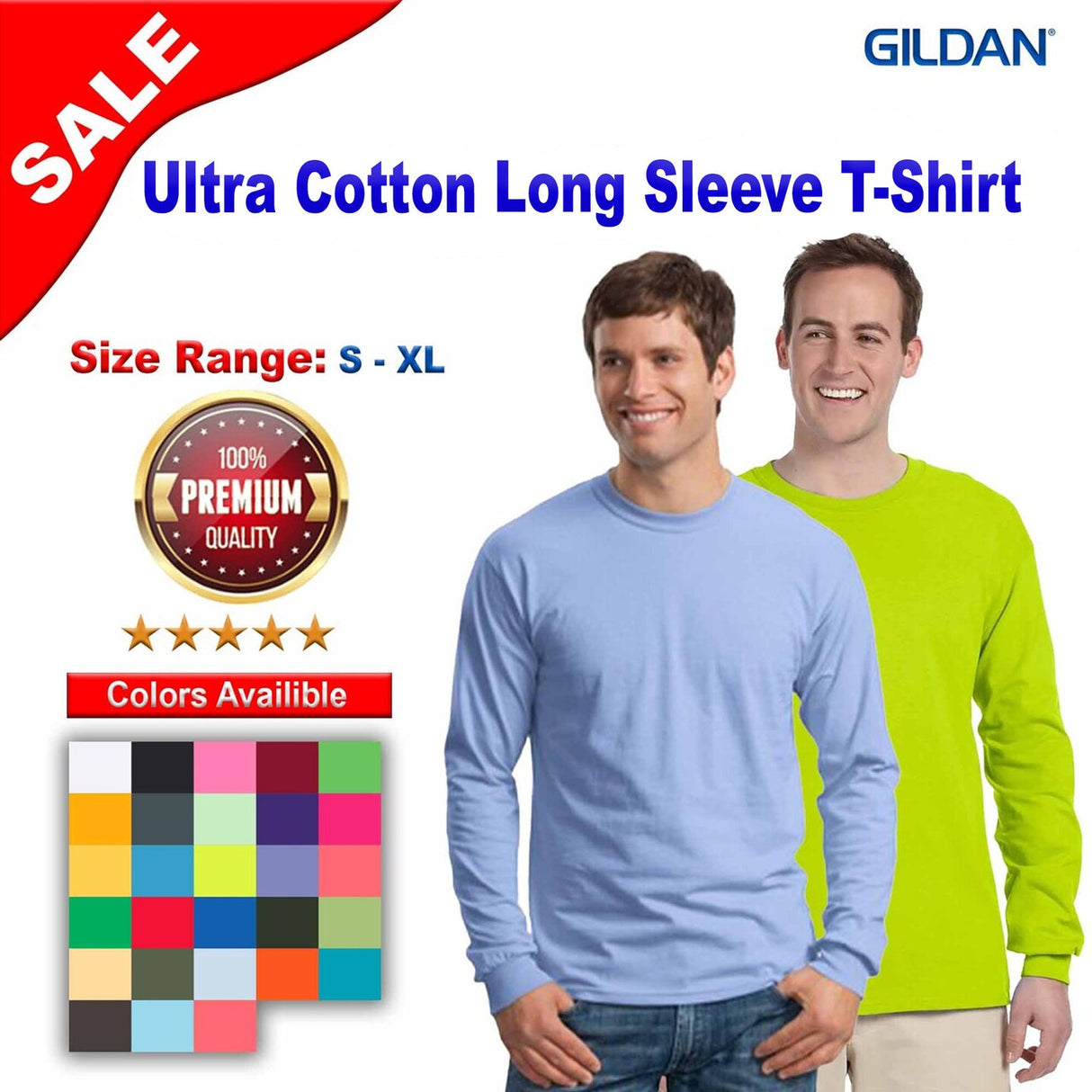 Gildan® Ultra Cotton Crewneck Long Sleeve T-Shirt