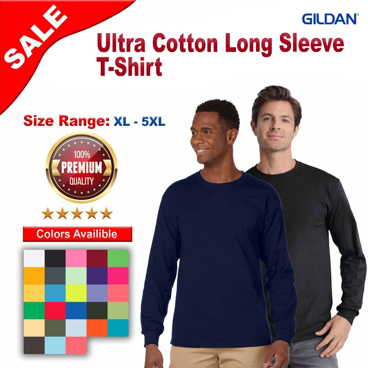 Gildan® Ultra Cotton Long Sleeve Crew-Neck T-Shirt