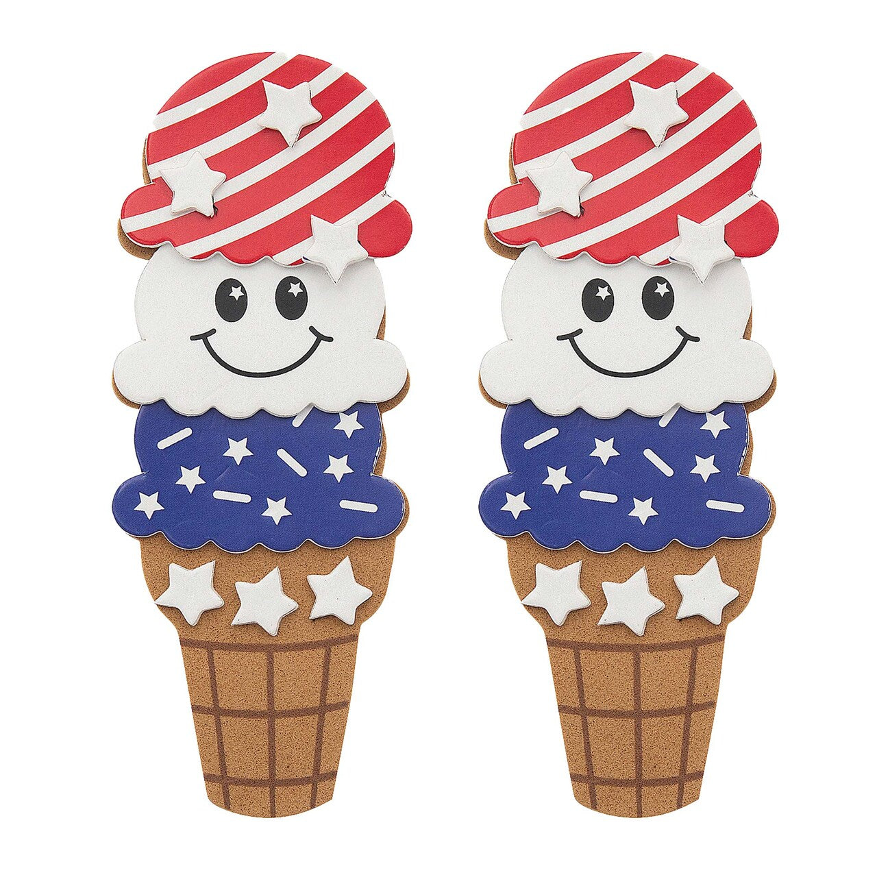 1 3/4" x 4 1/2" Patriotic Ice Cream Cone Magnet Craft Kit Makes 12