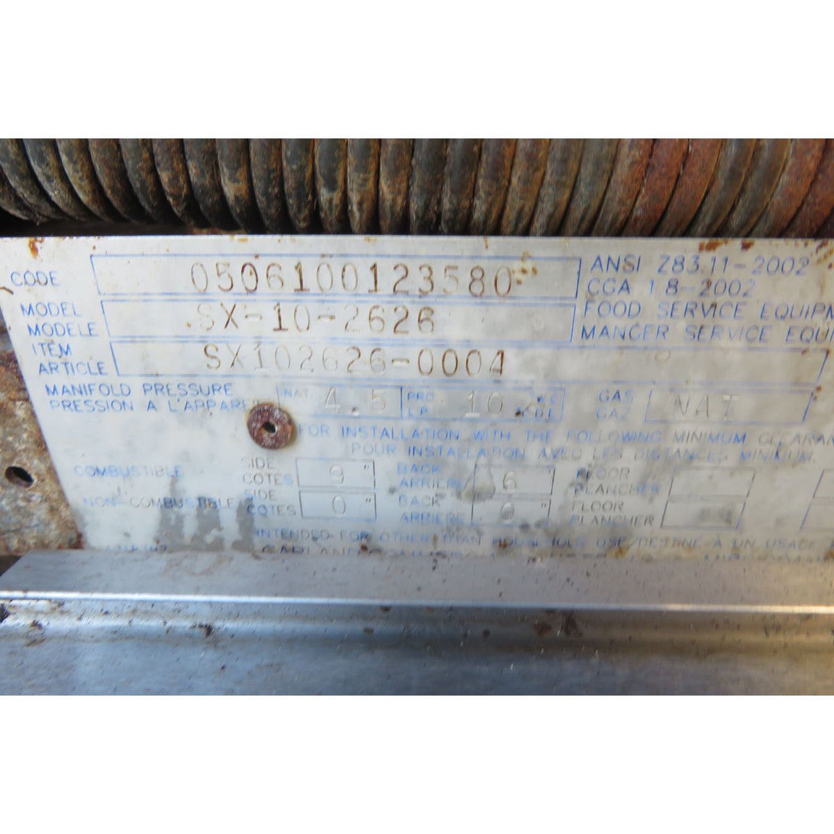 Garland 10 Burner Natural Gas Range Model SX-10-2626, Used Very Good Condition