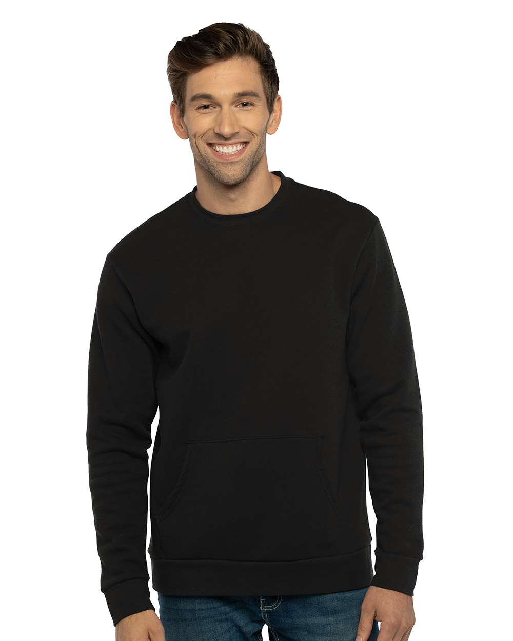Next Level® Santa Barbara Pocket Crewneck Long Sleeve Sweatshirt