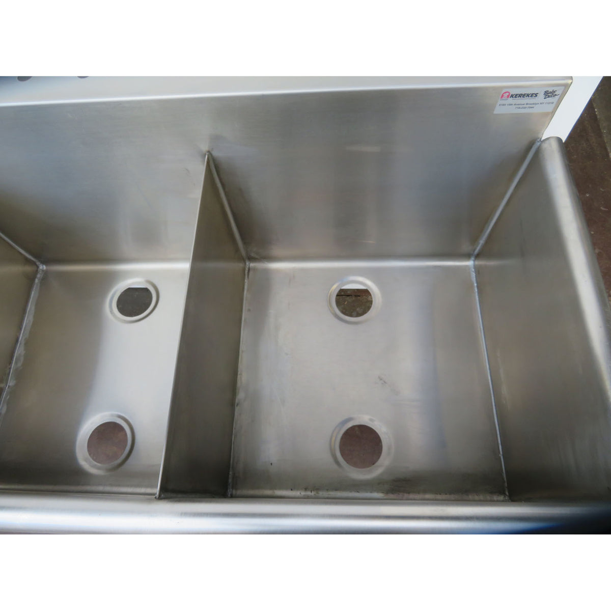 Custom Stainless 3 Compartment Sink, 70" Wide, 22" X 22" X 16"D Per Comp.