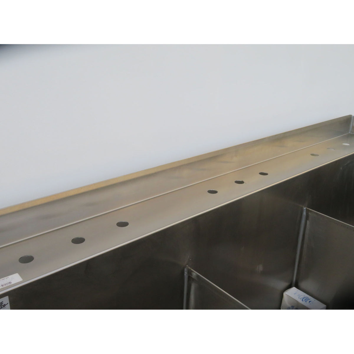 Custom Stainless 3 Compartment Sink, 58.5" Wide, 19" X 26.5" X 16"D Per Compartment