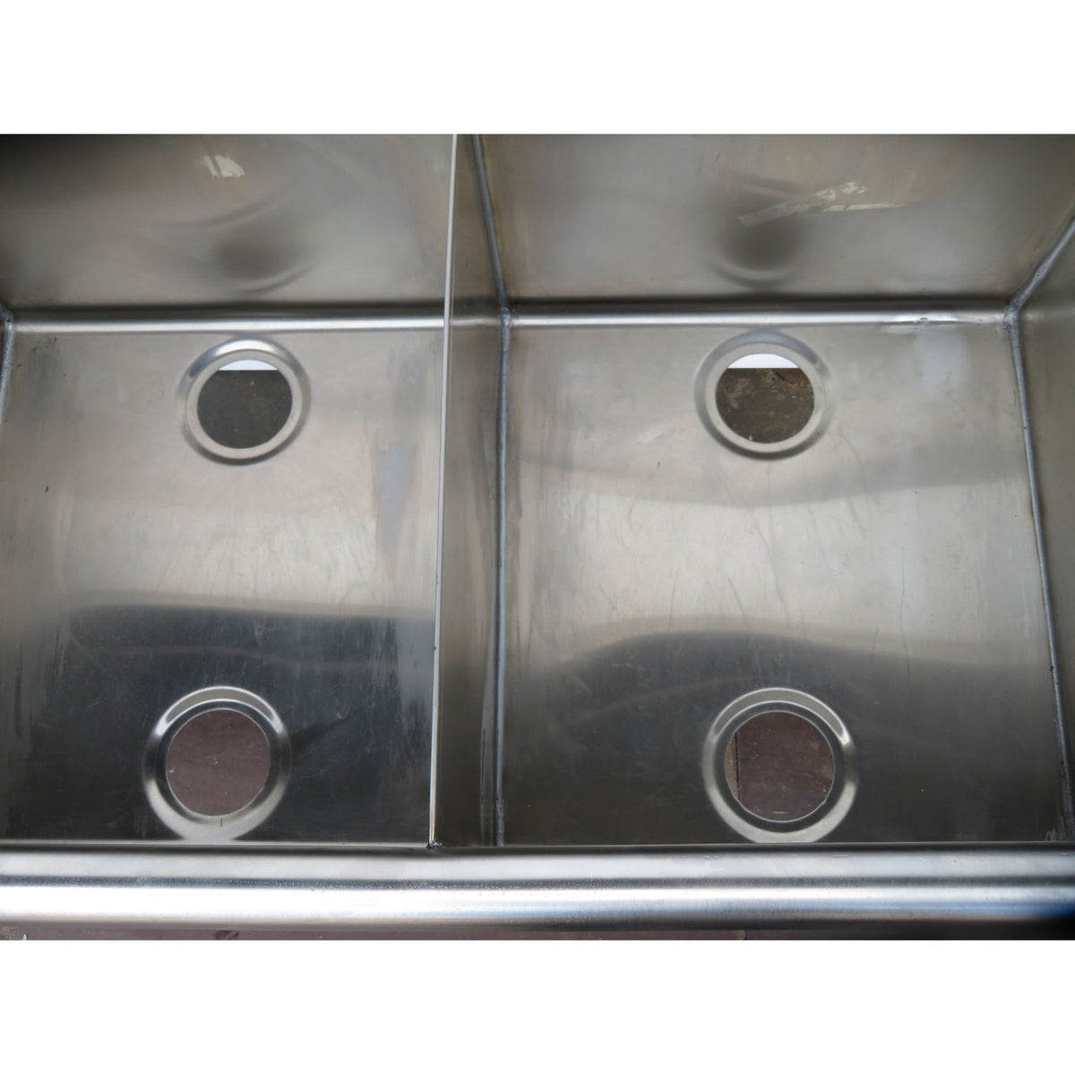 Custom Stainless 3 Compartment Sink, 58.5" Wide, 19" X 26.5" X 16"D Per Compartment