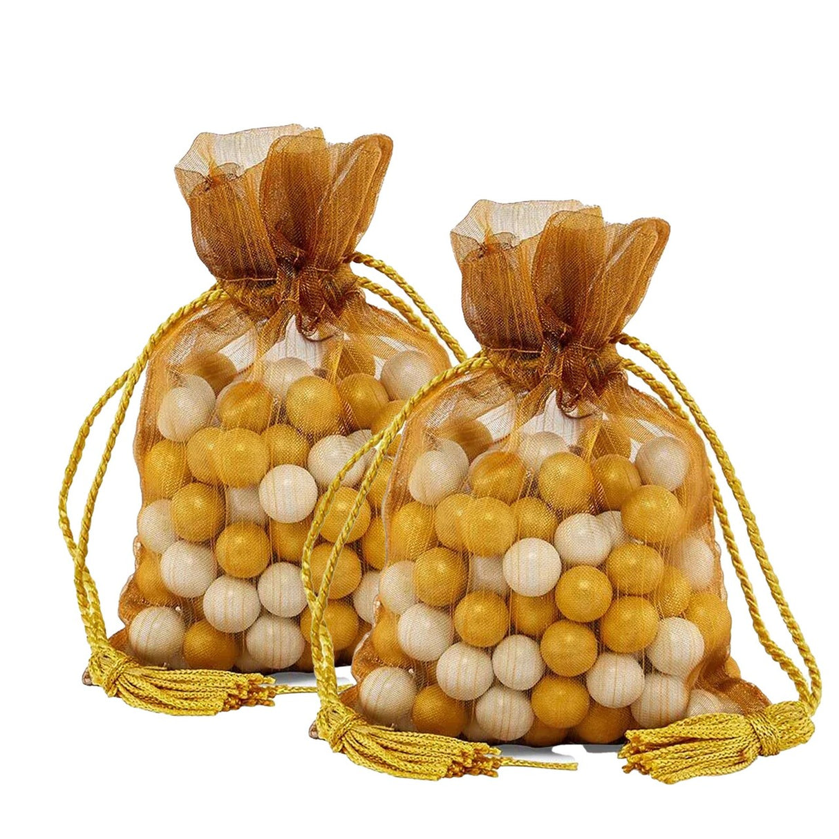 Brushed Organza Pouch with Tassels 3 1/2" x 5"