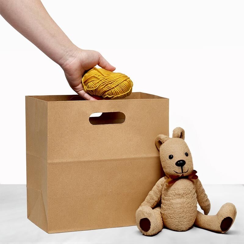 11" x 6" x 11" Die-Cut Handle Paper Bags Economy