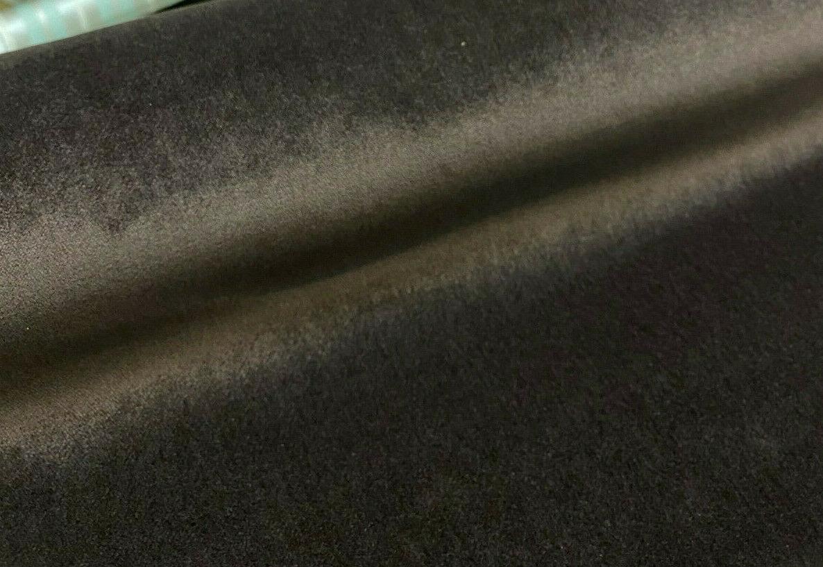 Bentley Velvet Upholstery Fabric - Mahogany Dark Brown, 54" Width (1 Yard)