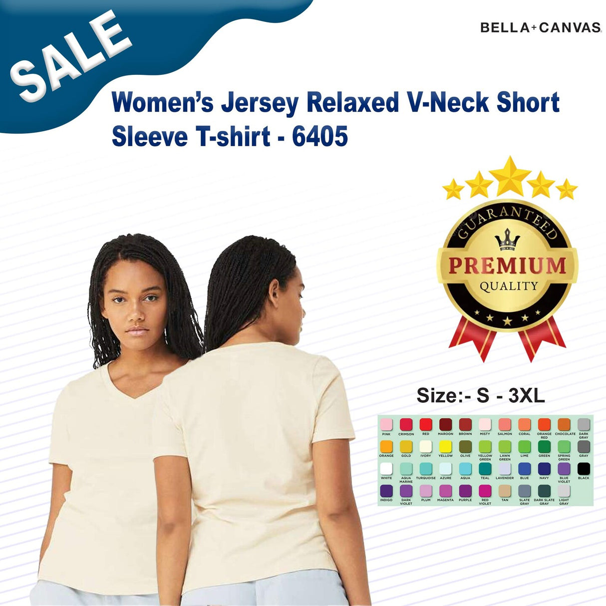 BELLA + CANVAS® Women’s Jersey Relaxed V-Neck Short Sleeve T-shirt