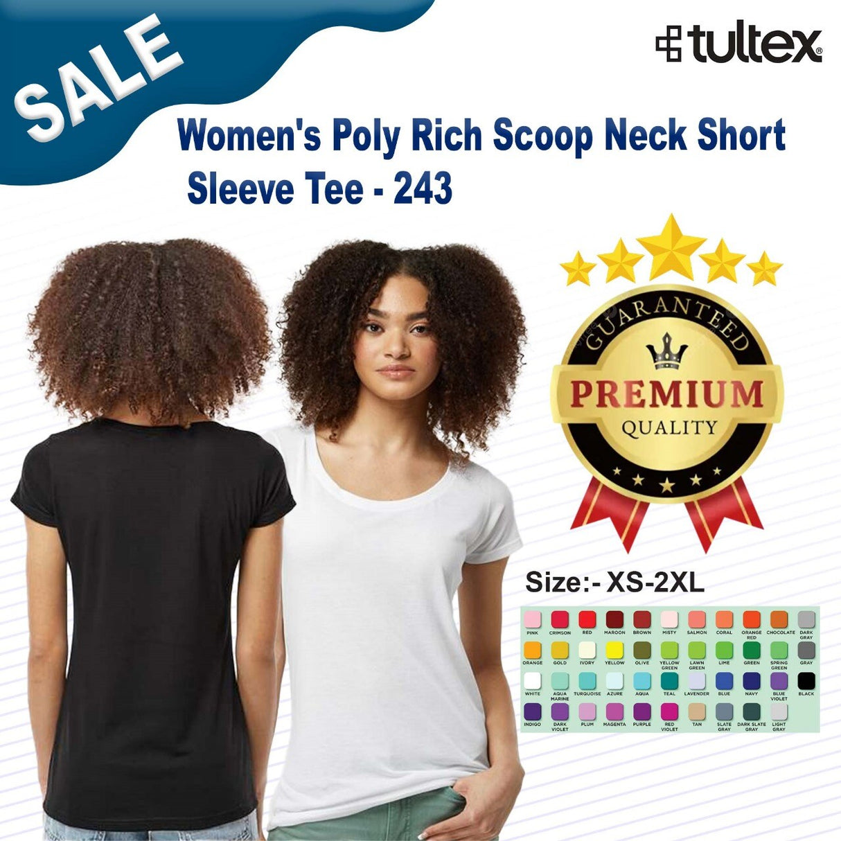 Tultex® Women's Poly Rich Scoop Neck Short Sleeve Tee