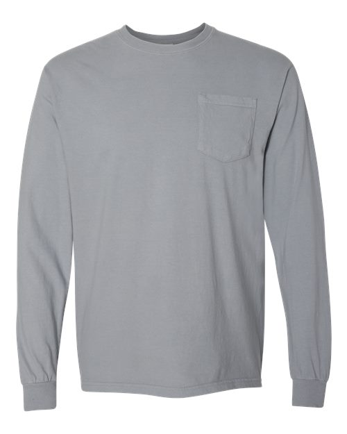 Comfort Colors Unisex Garment-Dyed Heavyweight Long Sleeve Pocket T-Shirt