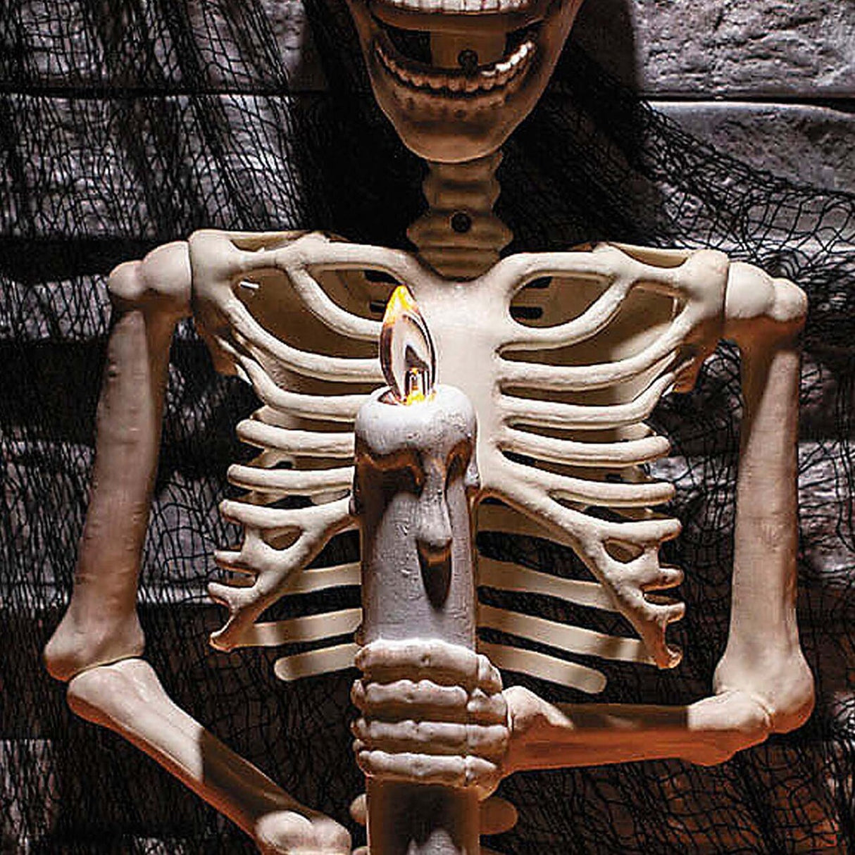 18 1/4 Inch Skeleton Holding Candle Wall Sconce Halloween Decoration