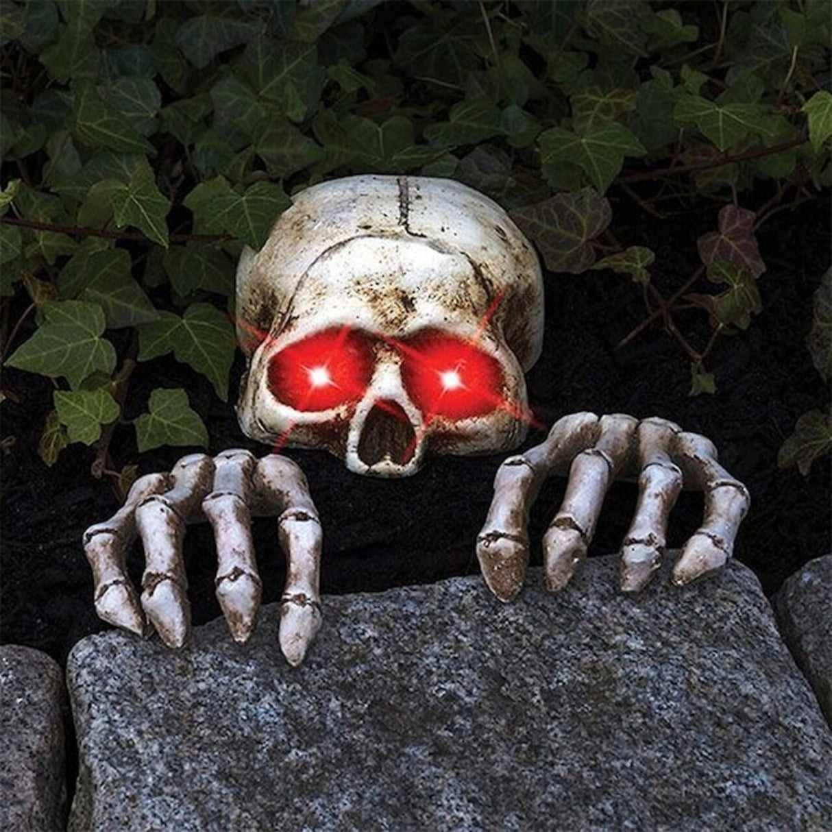 Haunted Living 7-in Lighted Skeleton Grave Peeper Halloween Decoration