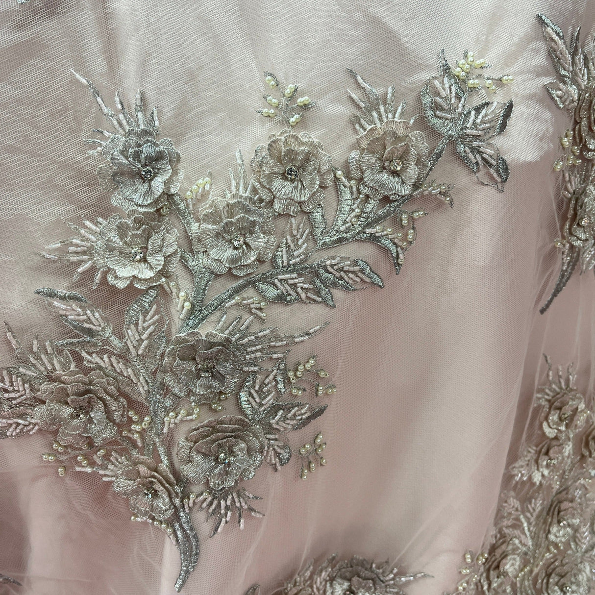 Beaded 3D Floral Lace