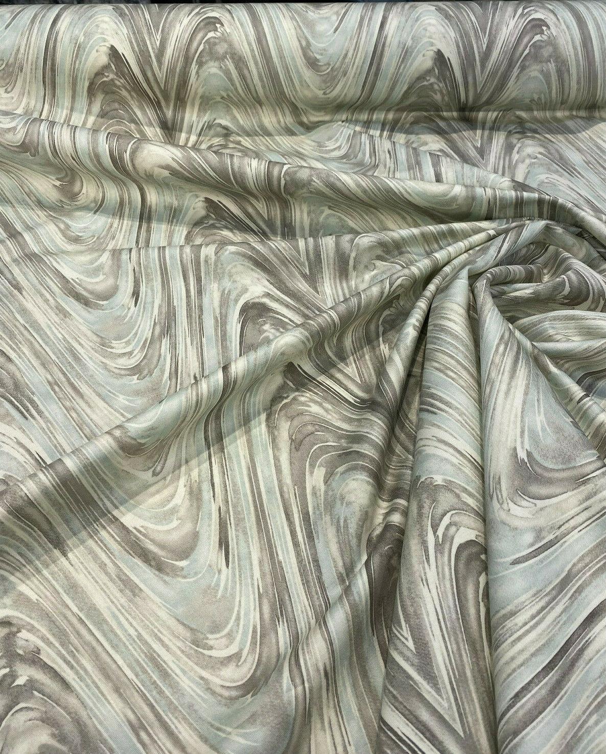 NYC Studio Current Mineral Cotton Twill Fabric - Mineral, 54" Width, 13.5" Horizontal Repeat, 13.5" Vertical Repeat (1 Yard)
