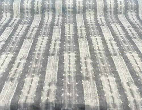 Ellen Degeneres Cap De Pera Cotton Fabric - Smoke Gray, White Stripe, 54" Width (1 Yard)