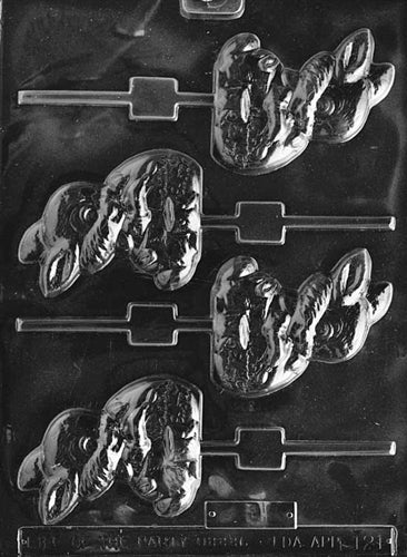 Happy Easter Bunny Lollipop Chocolate Mold