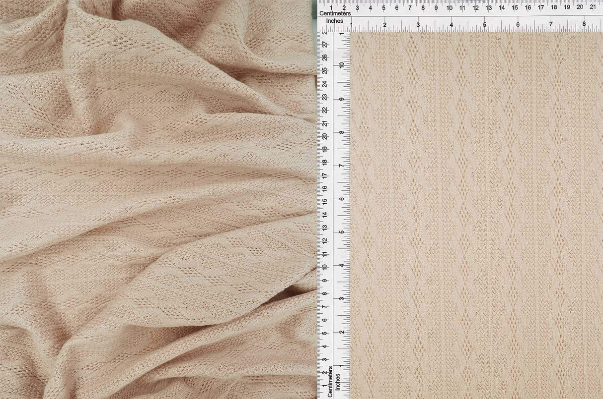 Knit Jacquard Cable Knit Sweater Fabric Stretch Polyester Spandex 58/60 Inches Wide