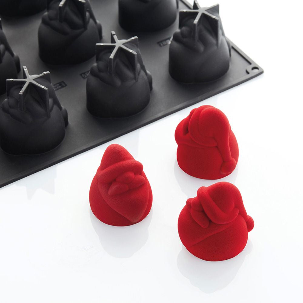 Pavoni Pavoflex PX4389 Silicone Santa Claus Mold, 12 Cavities