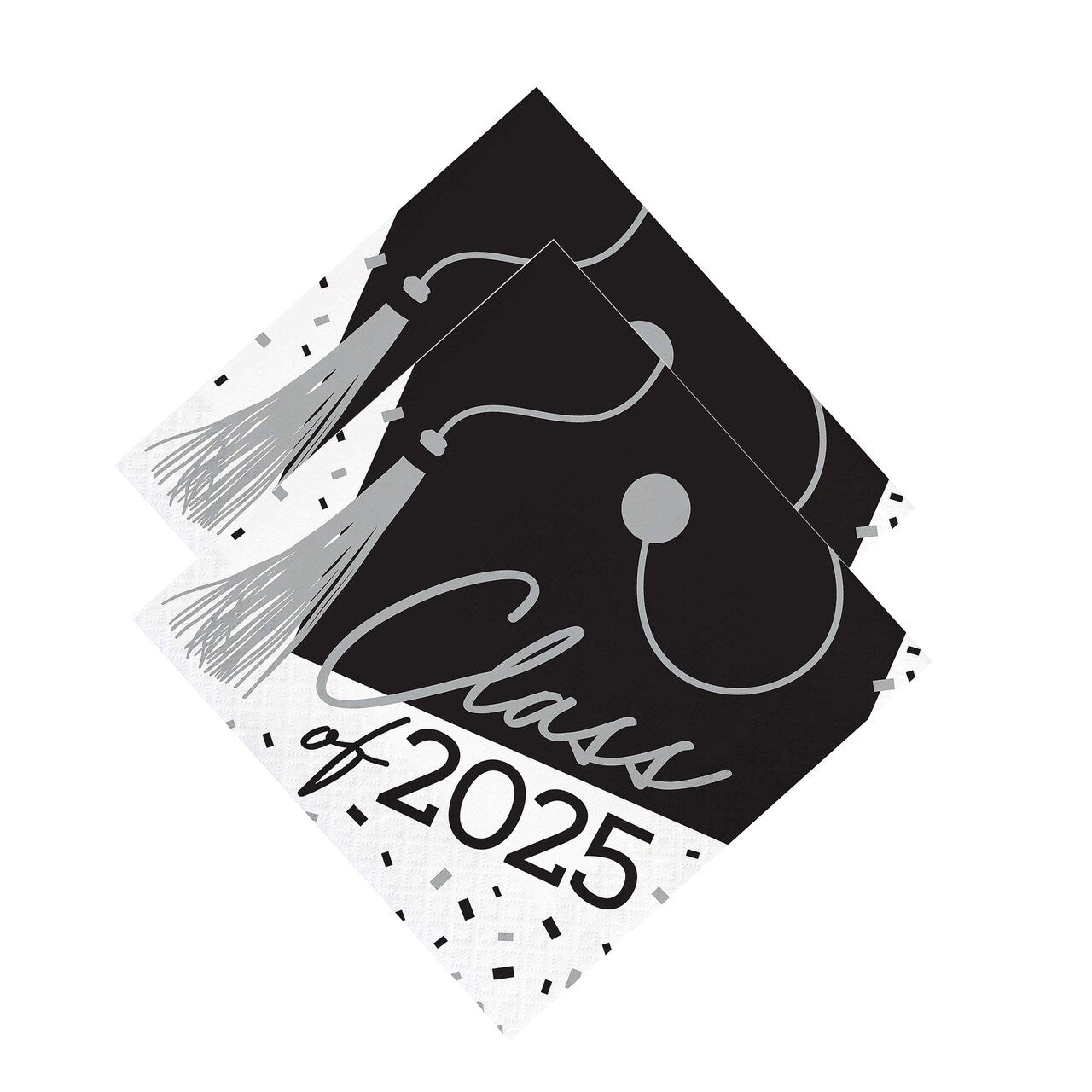 Creative Converting School Spirit White Class of 2025 Paper Dinner Napkins – 108 Count