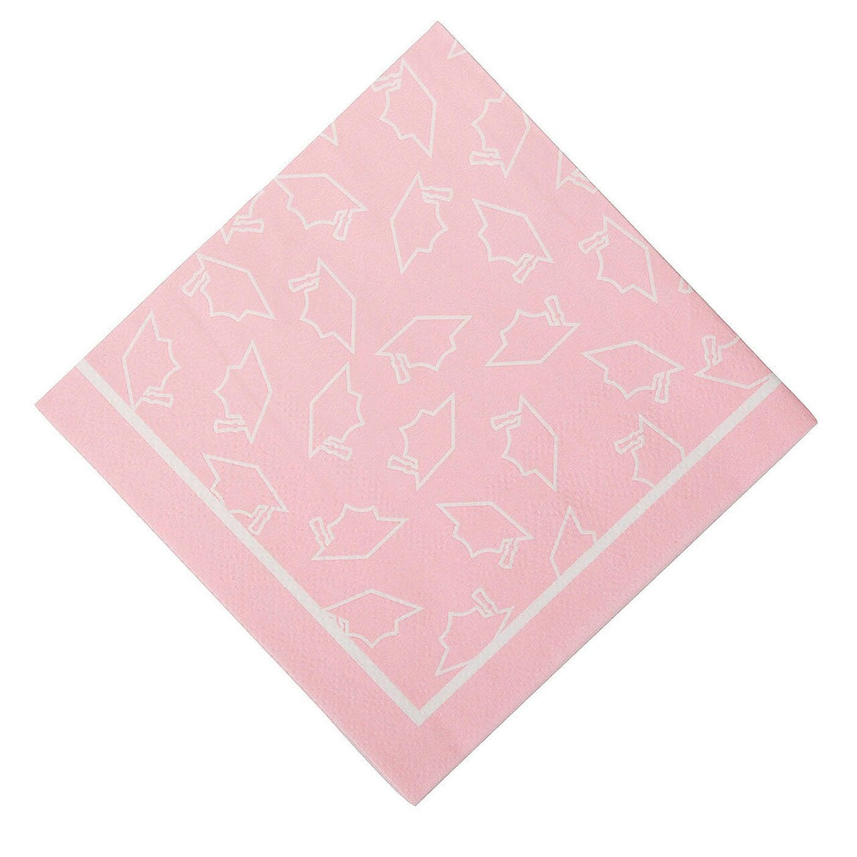 5" Bulk 50 Ct. Pink Graduation Disposable Paper Beverage Napkins