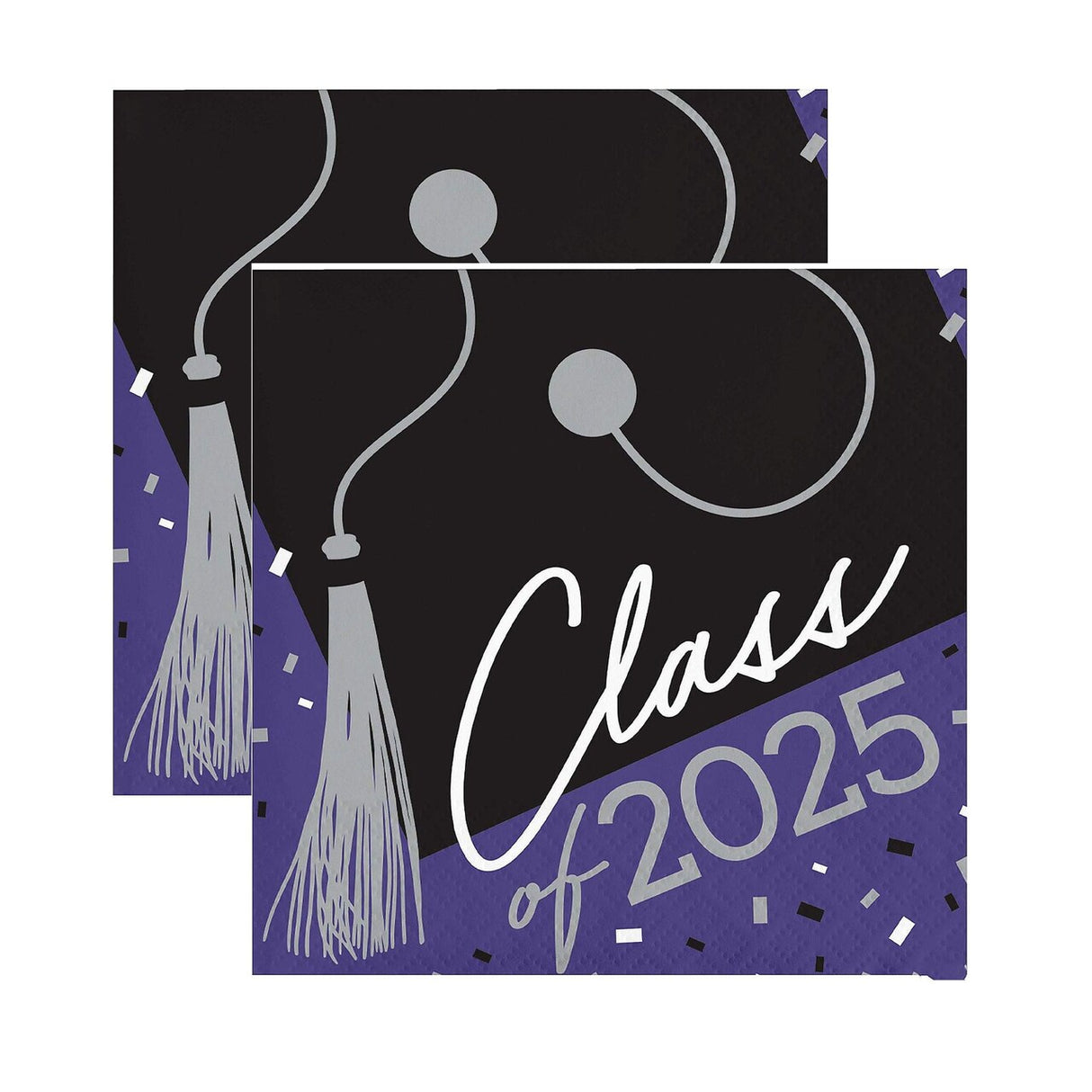 Creative Converting School Spirit Purple Class of 2025 Paper Beverage Napkins, 108 ct.