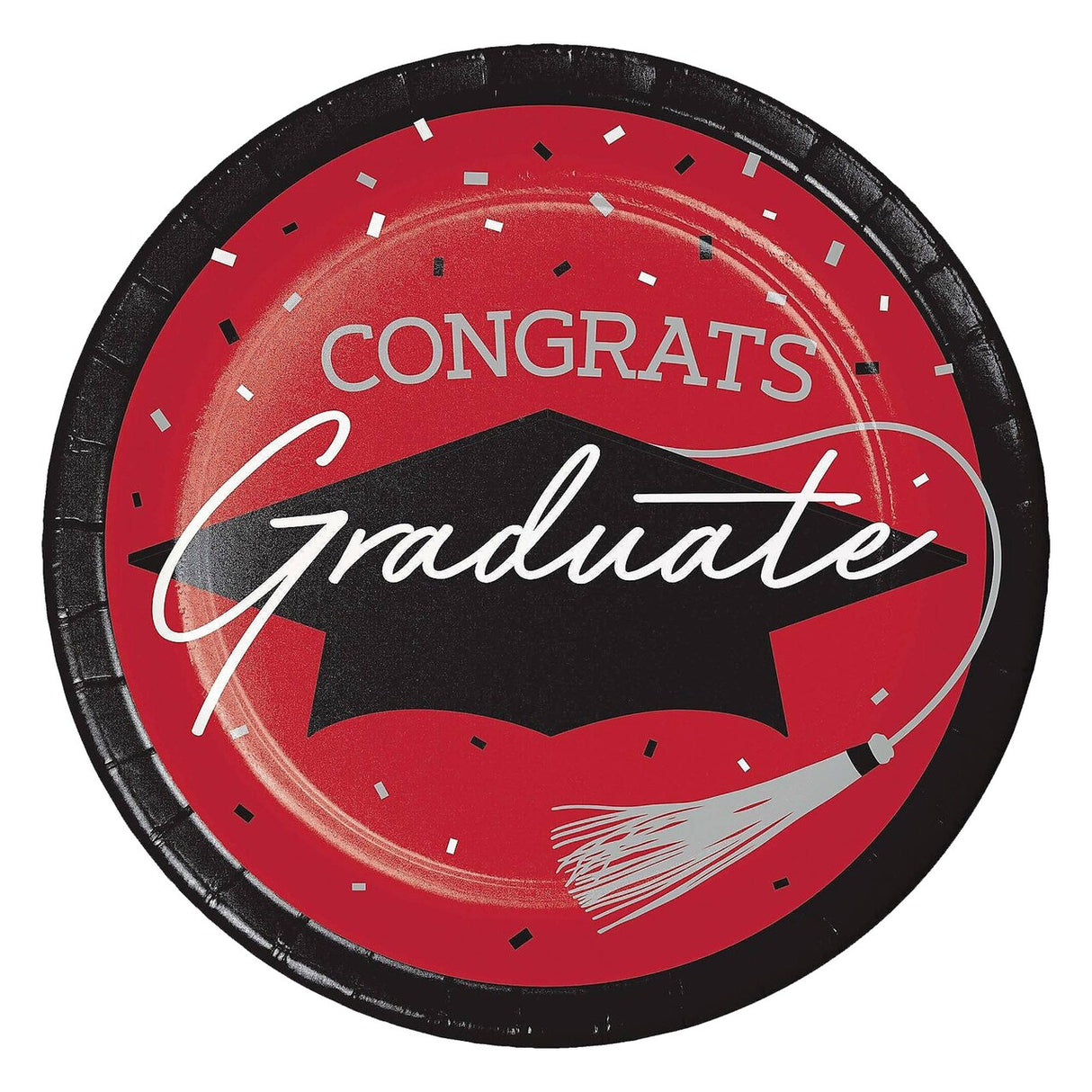 Creative Converting School Spirit Red Graduation Dessert Paper Plates, 54 ct.