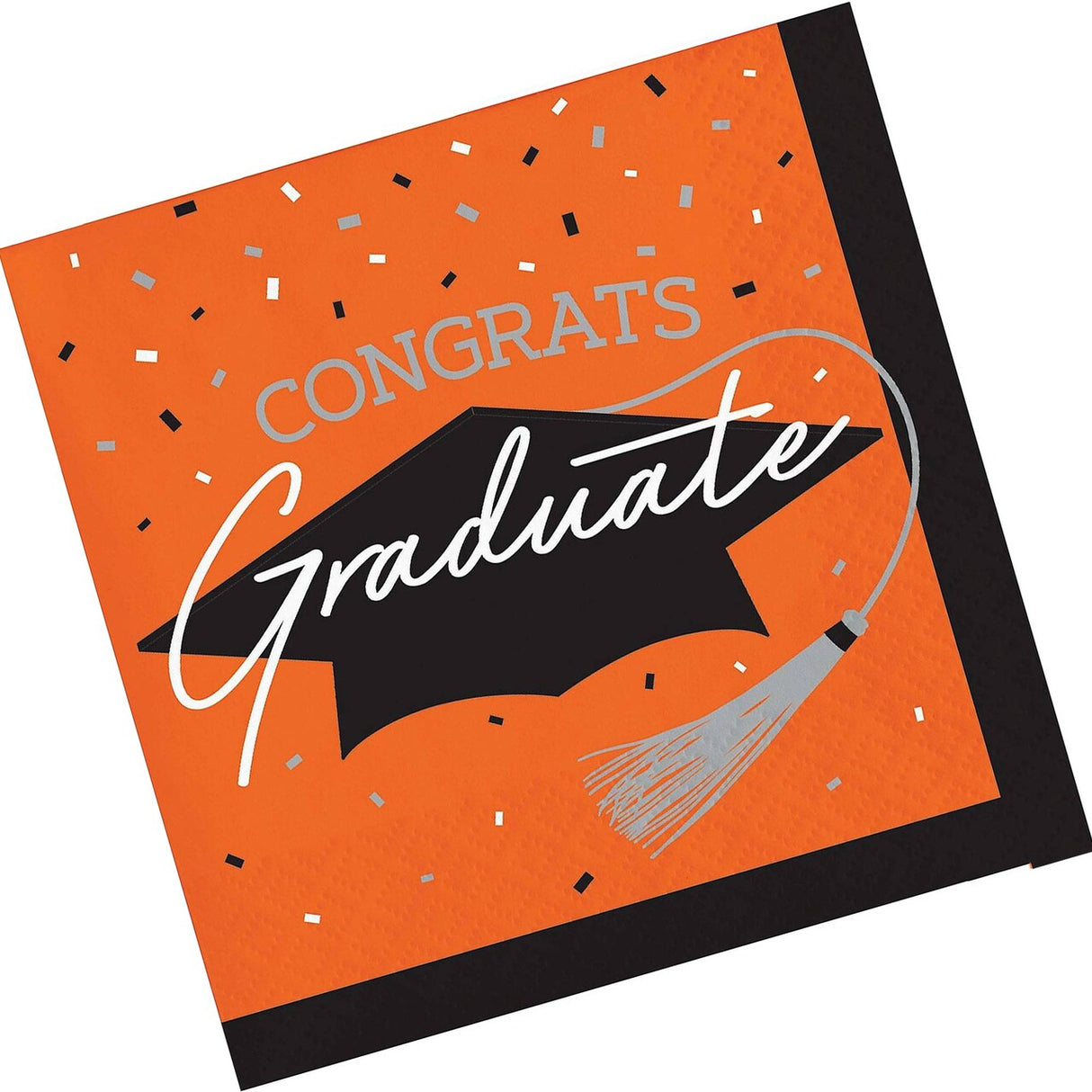 Creative Converting School Spirit Orange Graduation Beverage Napkins – 108ct